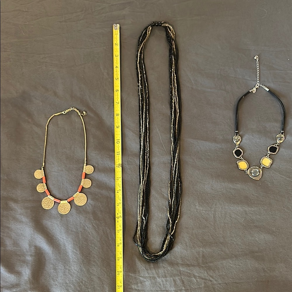 Lot of Black, Silver and Gold Necklaces